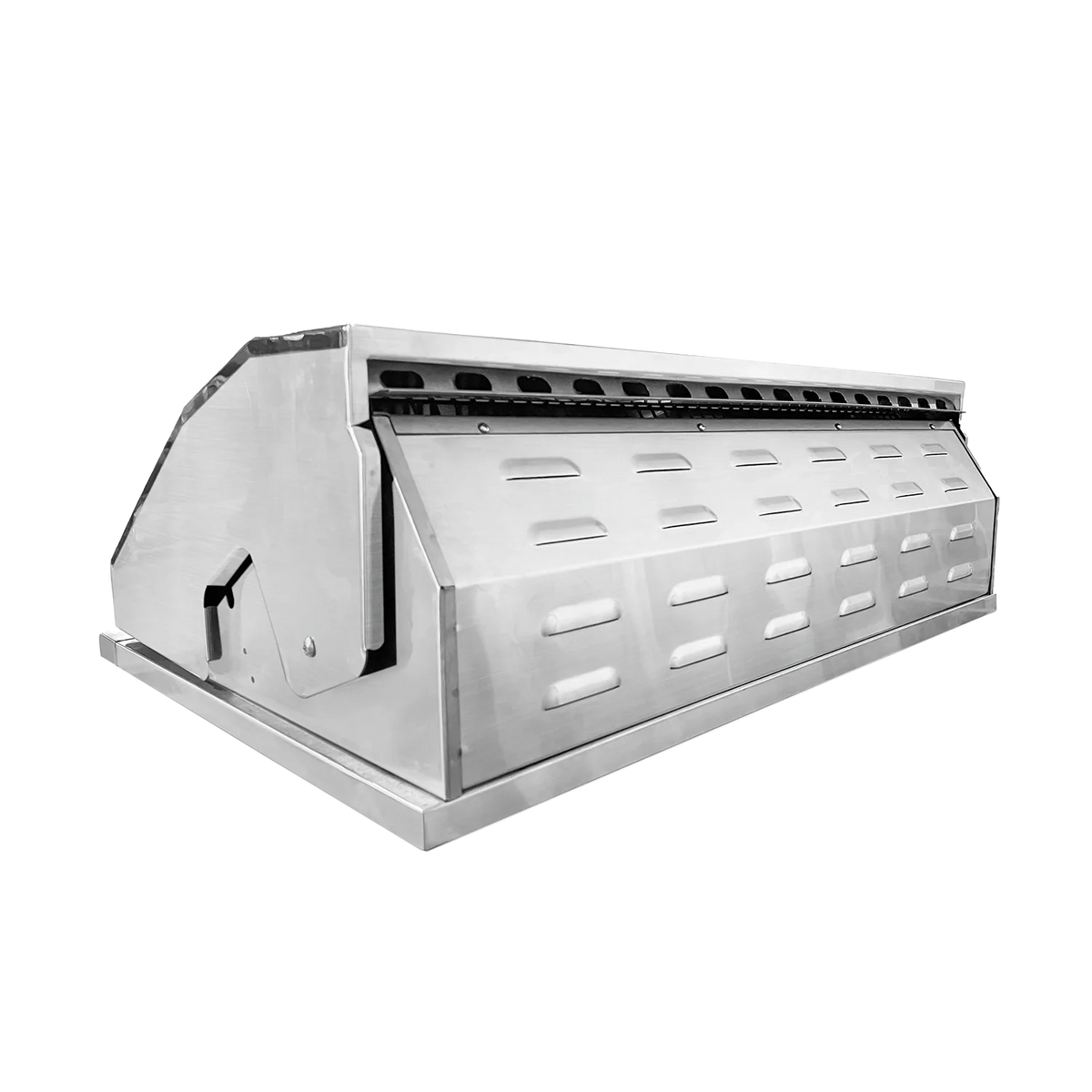 Back view of the Videl Gran Fuego 36 inch grill showing the burner compartment