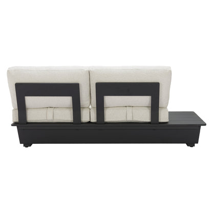 Tien Outdoor Patio Left Facing Loveseat, Beige