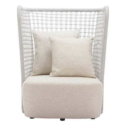 Hudu Outdoor Patio Accent Chair, Beige