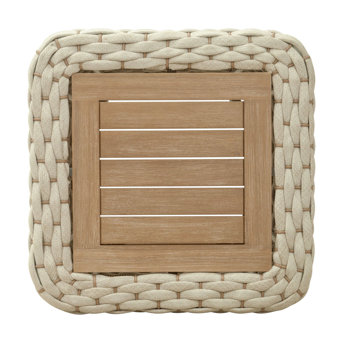 Antul Outdoor Patio Coffee Table, White & Natural