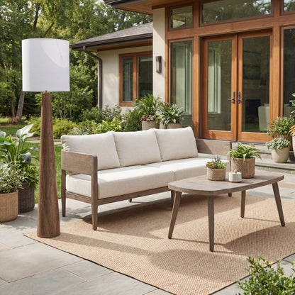 Woonari Outdoor Solar Floor Lamp, Brown