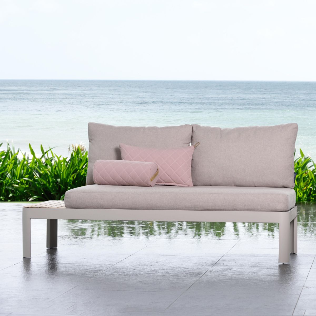 LifestyleGarden Portals Light Balcony Sofa Set with C Shape Side Table
