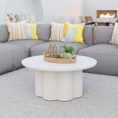 Palmier Outdoor Patio Coffee Table, White
