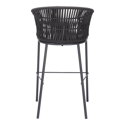 Freycinet Outdoor Patio Barstool, Set of 2, Black