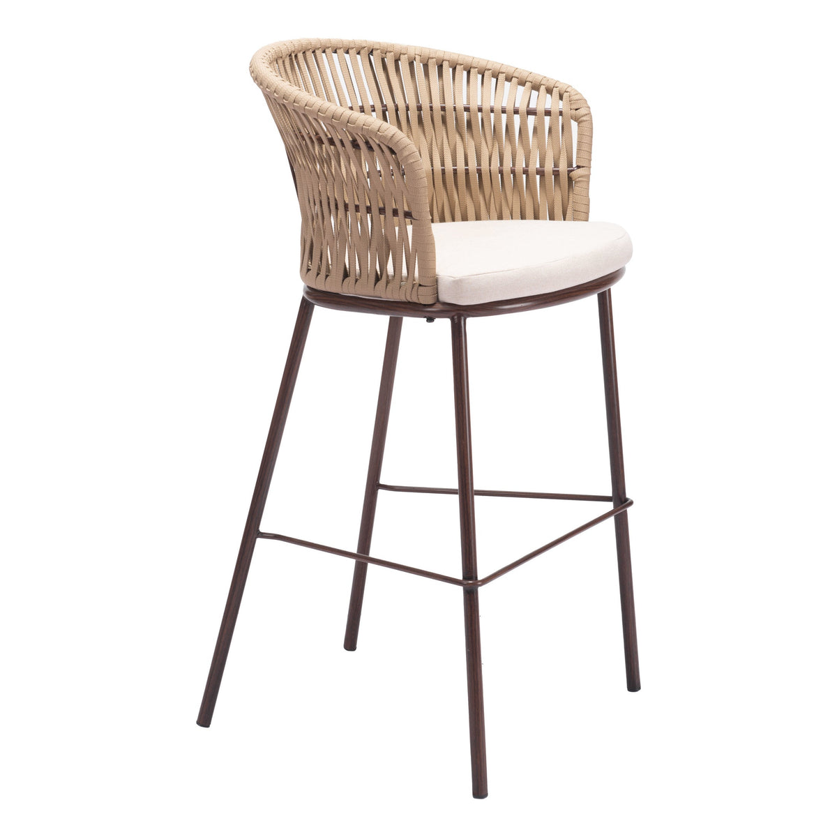 Freycinet Outdoor Patio Barstool, Set of 2, Natural