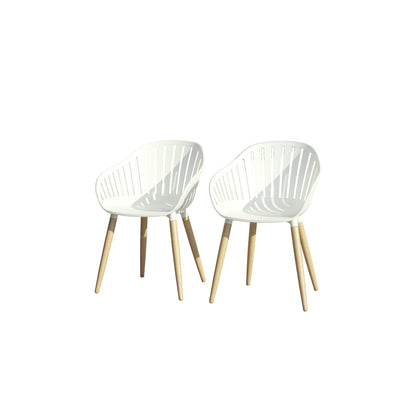 Amazonia Leyland 11 Piece Extendable Patio Dining Set, White Chairs