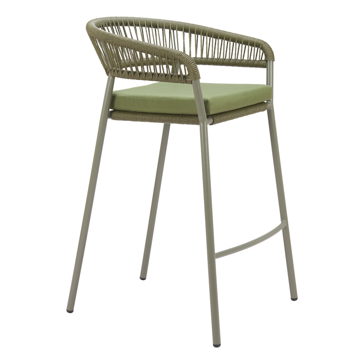 Skye Outdoor Patio Barstool, Set of 2, Green