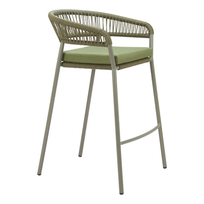 Skye Outdoor Patio Barstool, Set of 2, Green