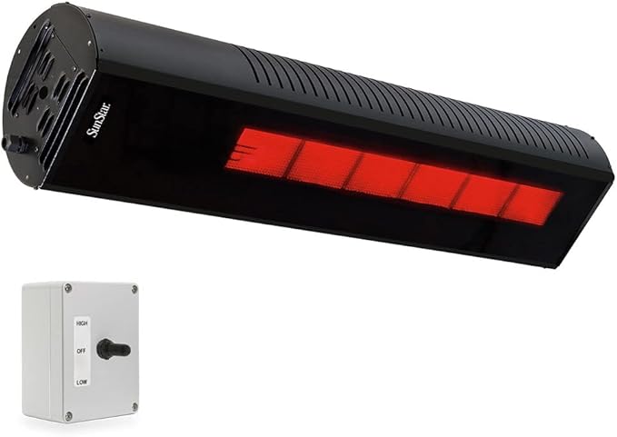Sunstar N7 SGL1560 Natural Gas Black Sunstar Package: Two-Stage 35,000 To 24,000 BTU Infrared Heater With A 3-Way Position Switch And Adjustable Mounting Kit