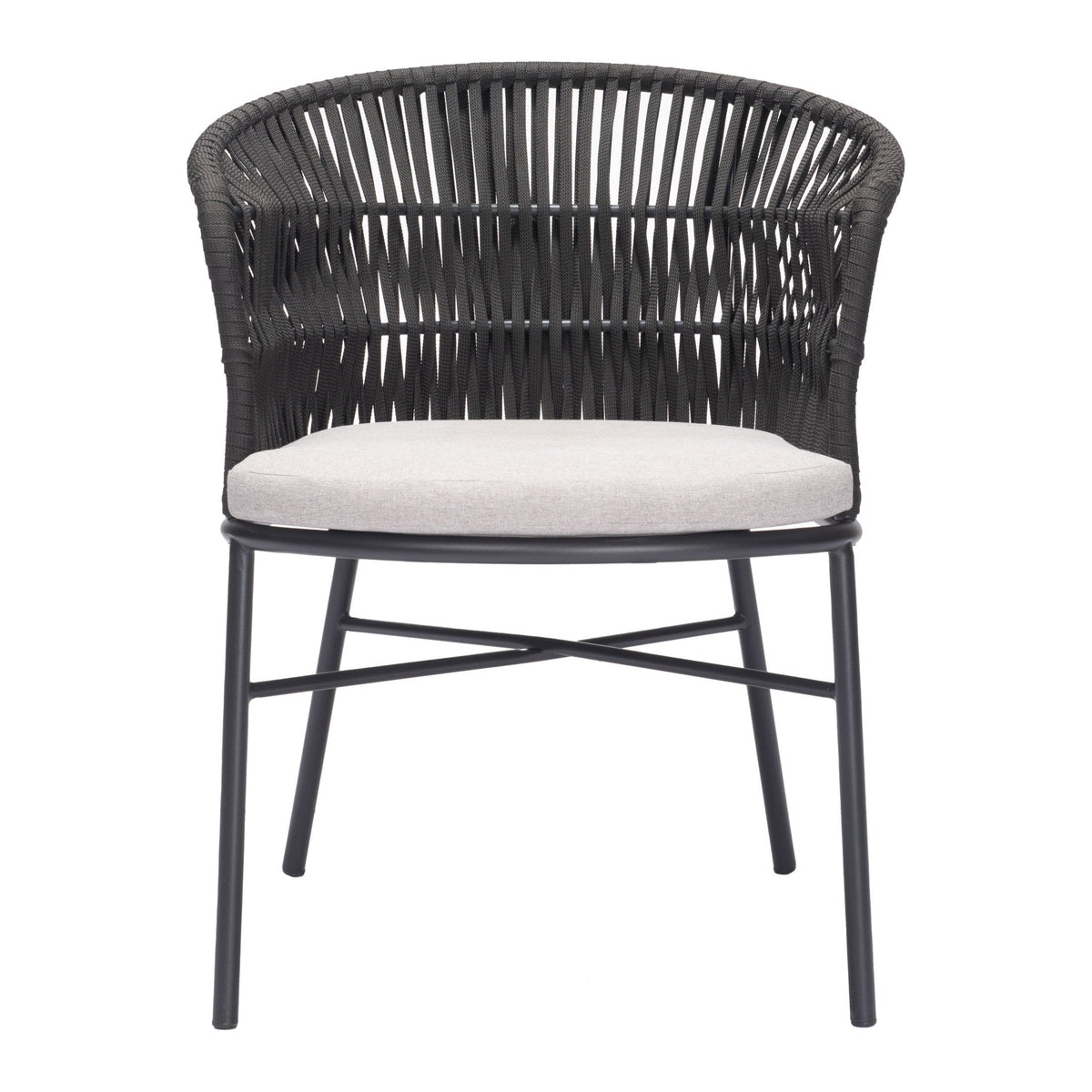 Freycinet Outdoor Patio Dining Chair, Set of 2, Black