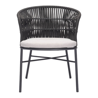 Freycinet Outdoor Patio Dining Chair, Set of 2, Black