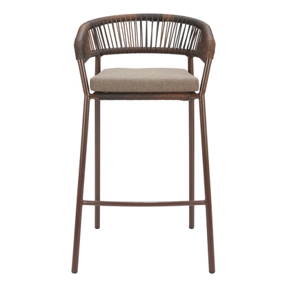 Skye Outdoor Patio Barstool, Set of 2, Brown