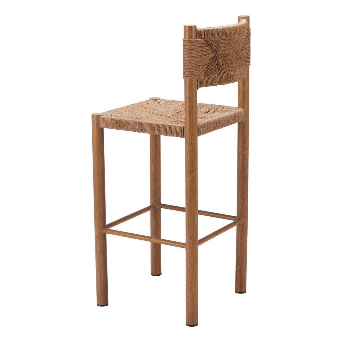 Iska Outdoor Patio Barstool, Set of 2, Natural