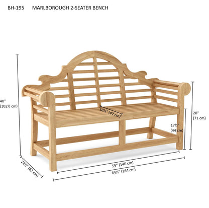 Anderson Teak Marlborough 2-Seater Bench