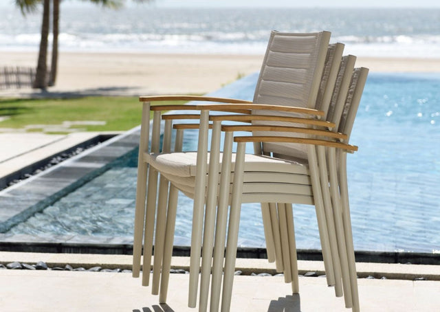 LifestyleGarden Portals Light Stacking Outdoor Dining Armchairs, Set of 2