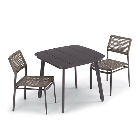 Oxford Garden Eiland 3-Piece Square 36 inch Dining Set shown on a plain white background