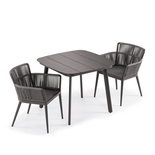 Oxford Garden Nette 3-Piece Square 36 inch Dining Set shown on a plain white background
