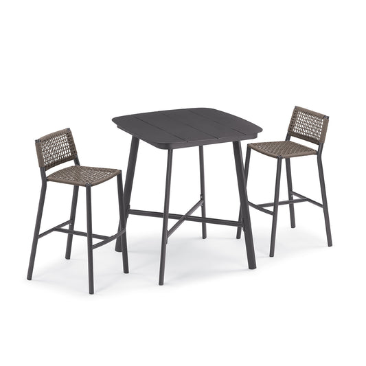 Oxford Garden Eiland 3-Piece 36 inch Bar Set, Mocha shown on a plain white background