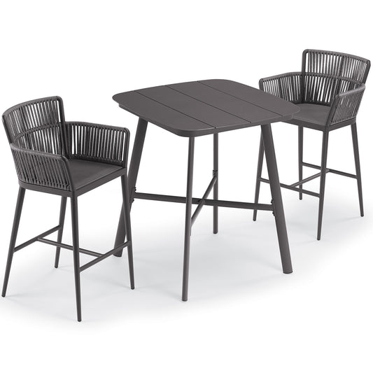 Oxford Garden Nette 3-Piece Square 36 inch Bar Set shown on a plain white background