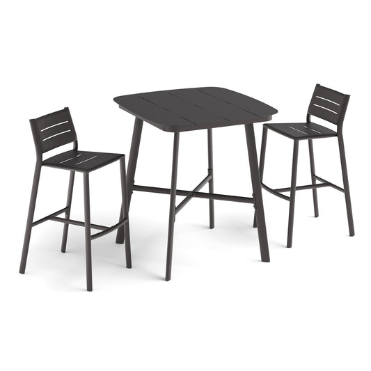 Oxford Garden Eiland Aluminum 3-Piece 36 inch Bar Set shown on a plain white background