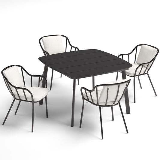 Oxford Garden Malti 5-Piece Square 45 inch Dining Set shown on a plain white background