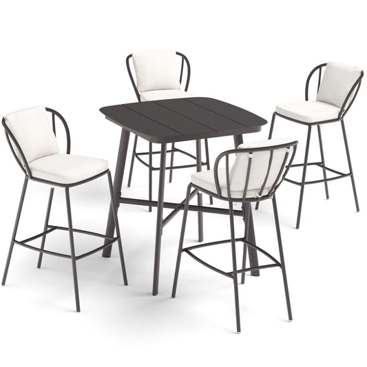 Oxford Garden Malti 5-Piece Square 36 inch Bar Set shown on a plain white background
