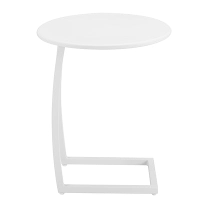 Noga Outdoor Patio End Table, White