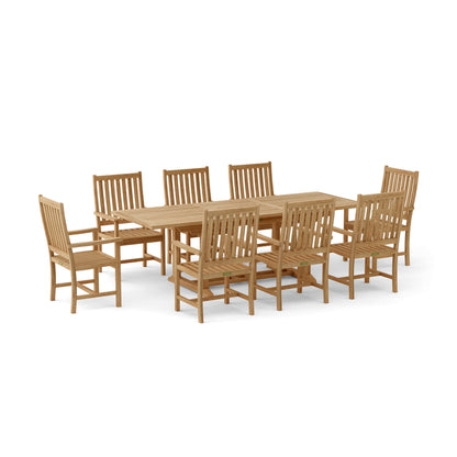 Anderson Teak Bahama Wilshire Armchair 9-Piece Extension Dining Set