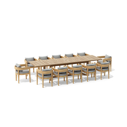 Anderson Teak Coronado 13-Piece Extension Dining Table Set