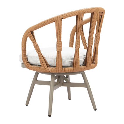 Safal Outdoor Patio Swivel Dining Chair, Multicolor