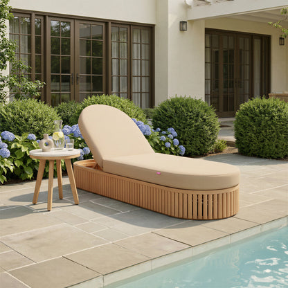 Siro Outdoor Patio Side Table, Natural