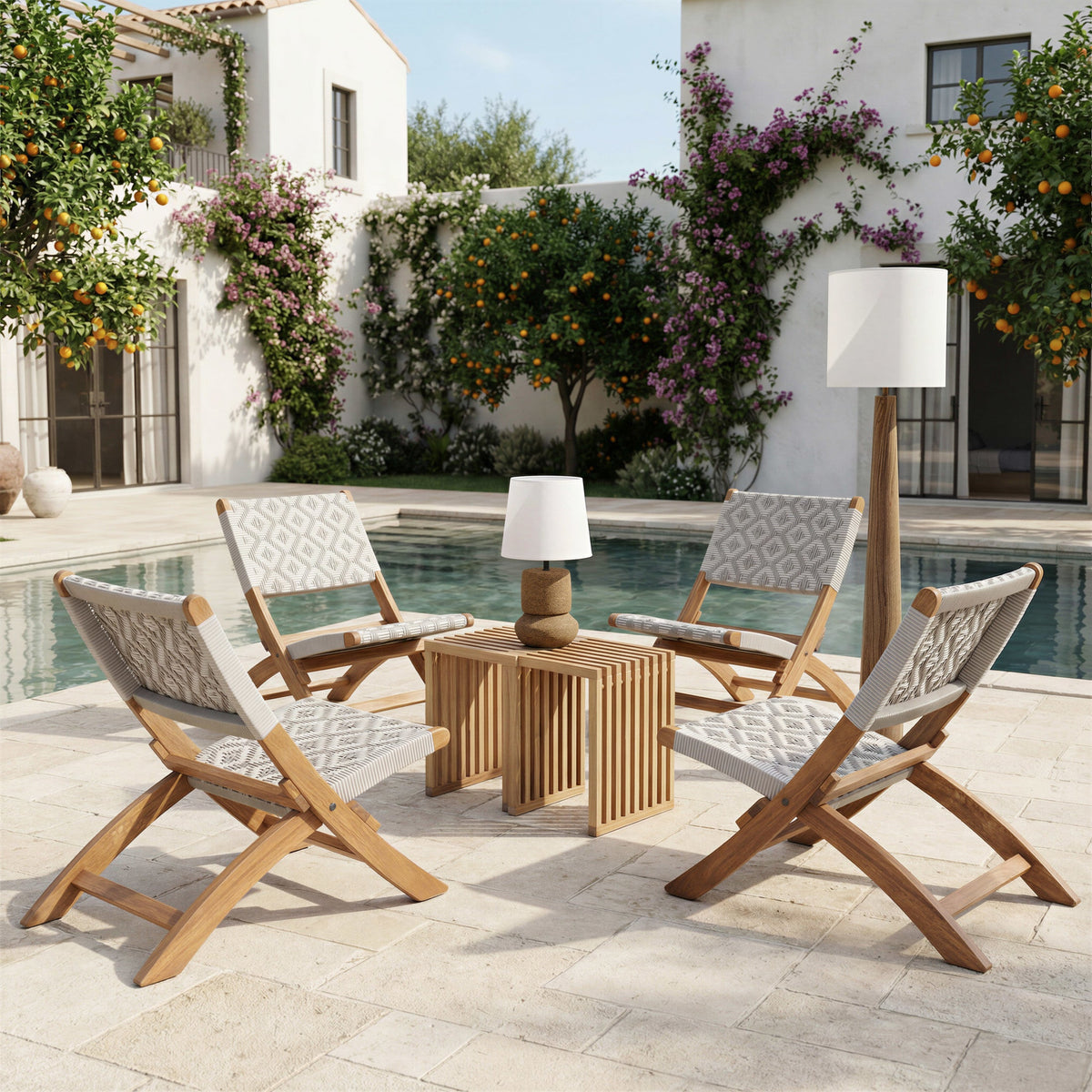 Seina Outdoor Solar Table Lamp, Natural