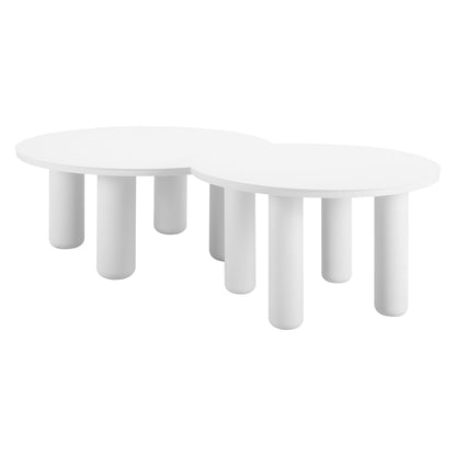 Ola Outdoor Patio Coffee Table Set, 2-Piece, White