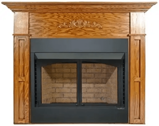 Buck Stove Flush Mount Mantel, Dark Oak, for ZCBB Firebox