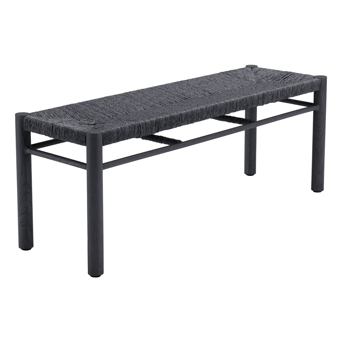 Iska Outdoor Patio Bench, Black