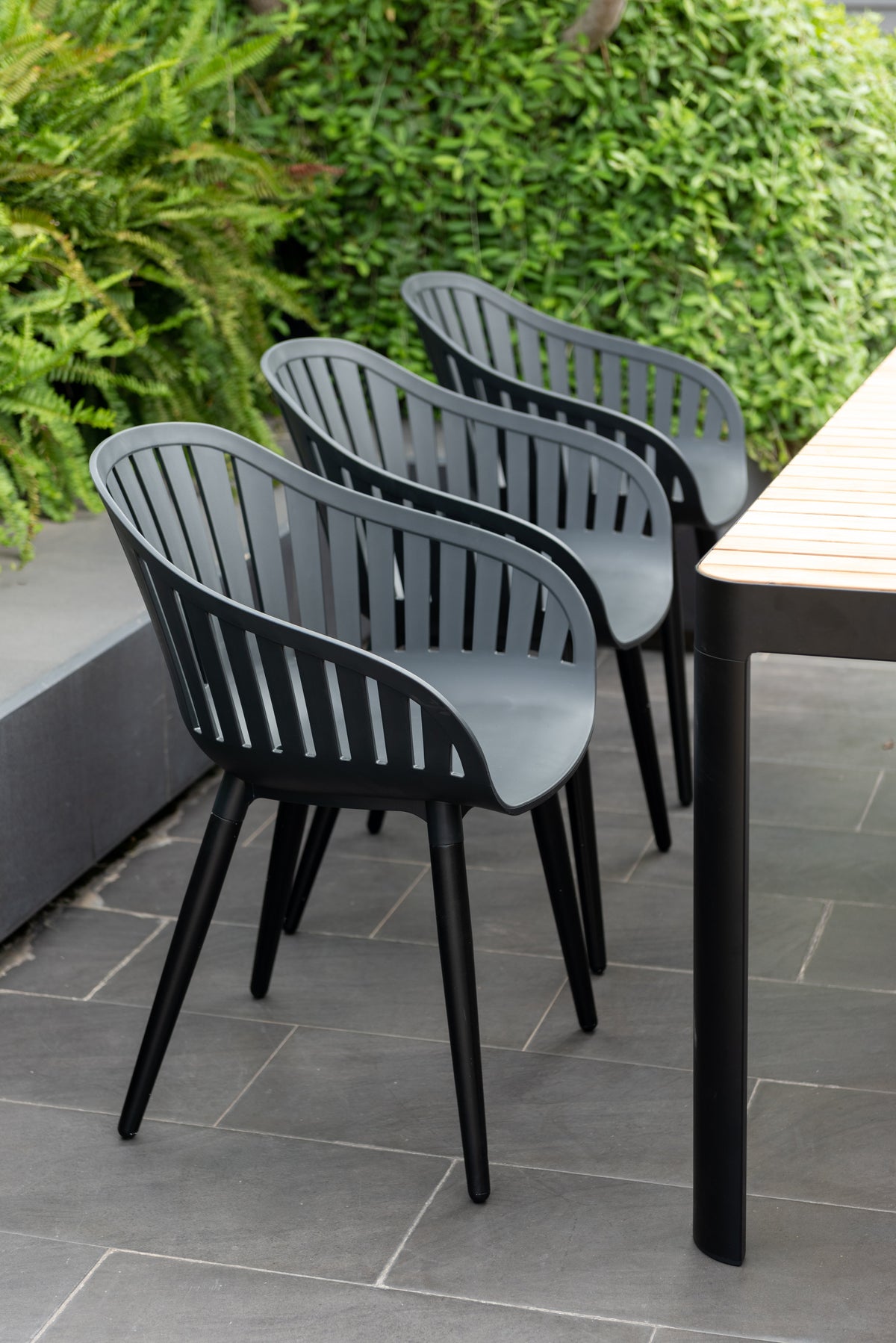 LifestyleGarden Portals Dark 7 Piece Patio Dining Set with Nassau Chairs