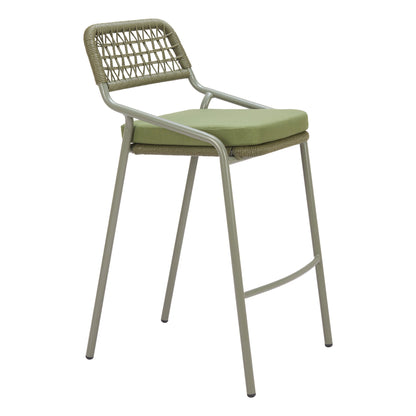 Rio Outdoor Patio Barstool, Set of 2, Green