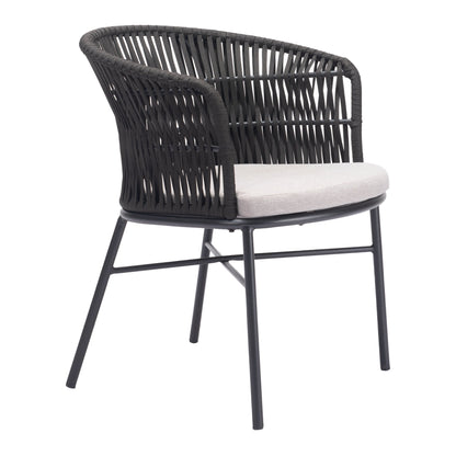Freycinet Outdoor Patio Dining Chair, Set of 2, Black