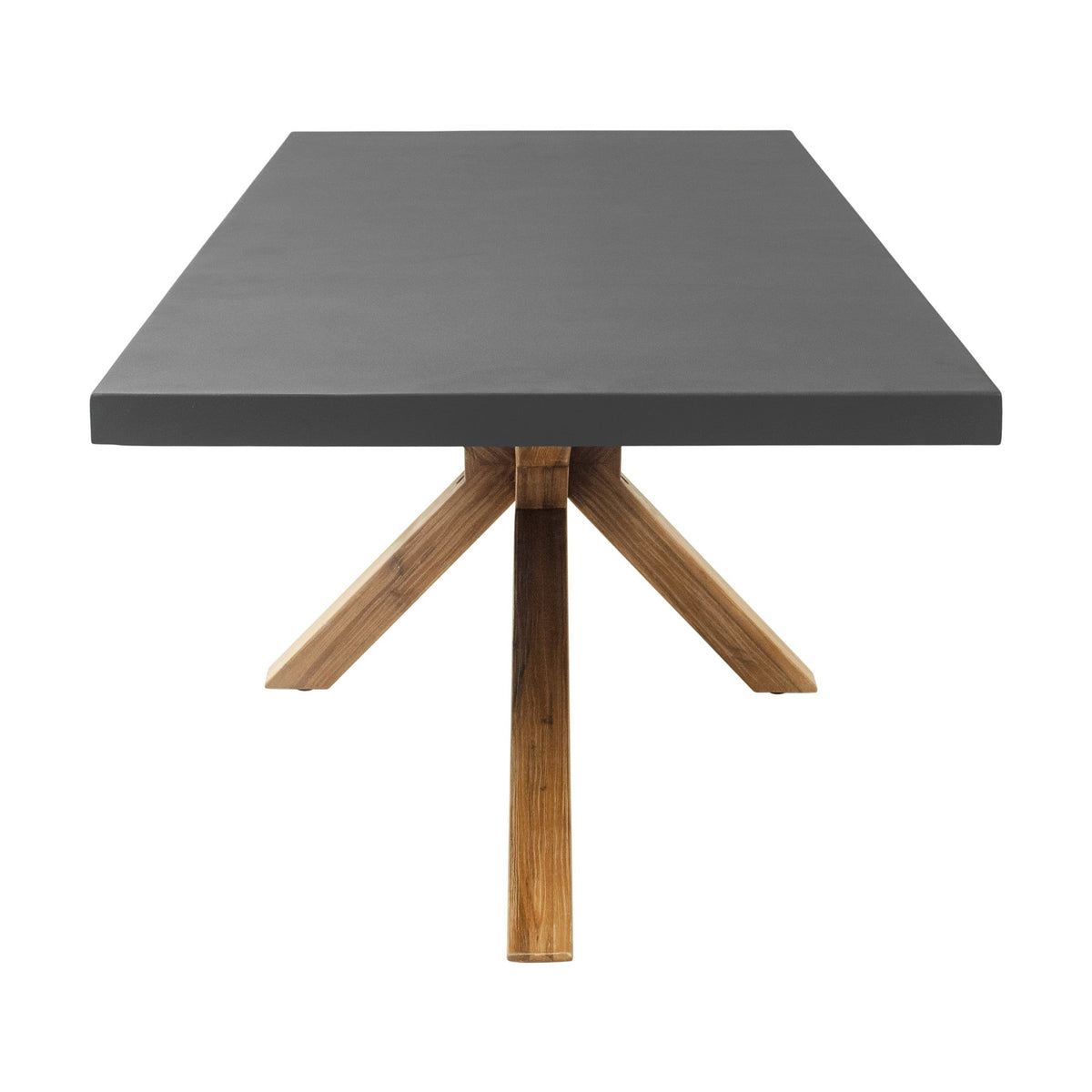 Suan Outdoor Patio Rectangular Dining Table, Gray