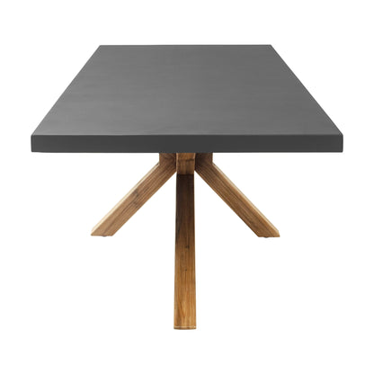 Suan Outdoor Patio Rectangular Dining Table, Gray