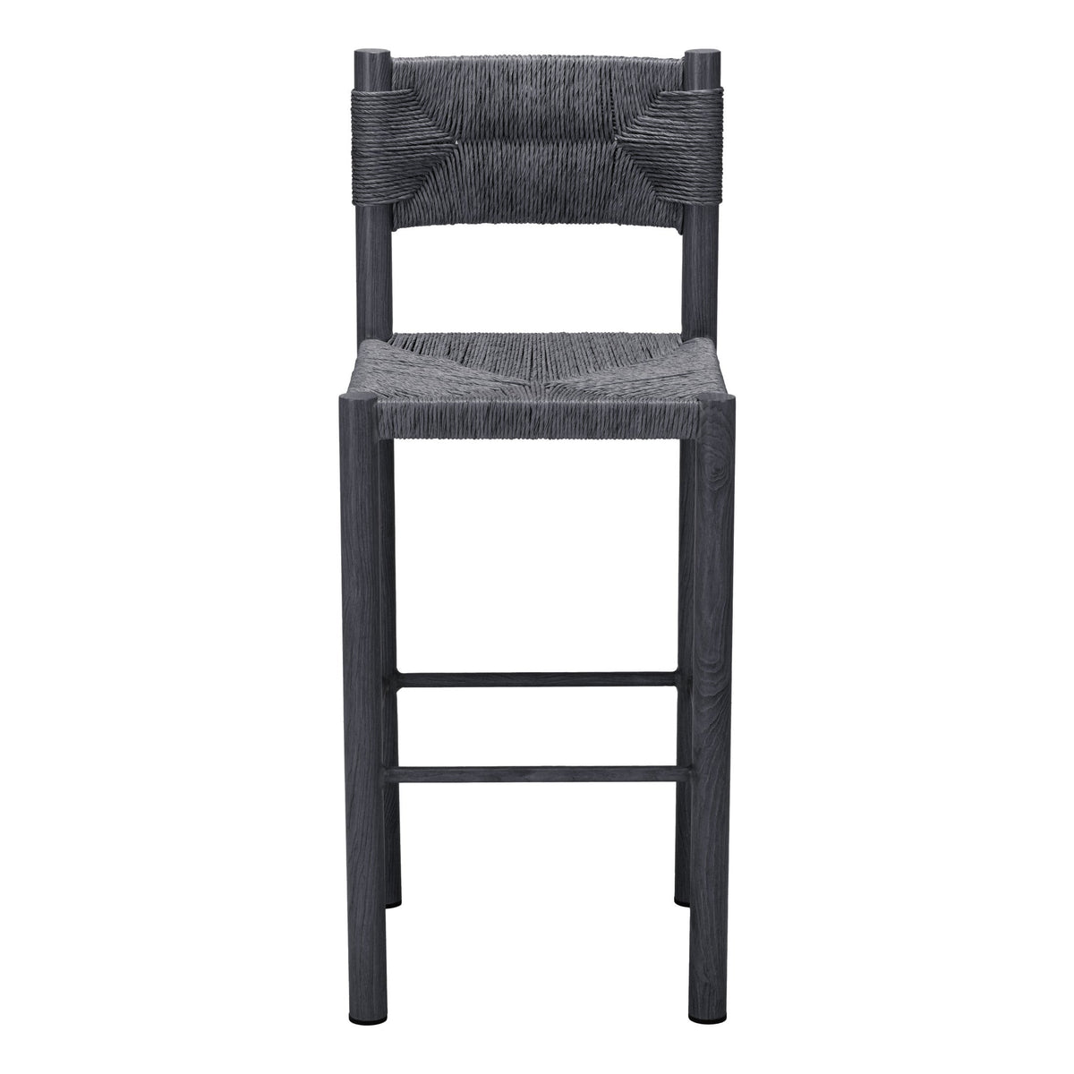 Iska Outdoor Patio Barstool, Set of 2, Black
