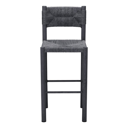Iska Outdoor Patio Barstool, Set of 2, Black