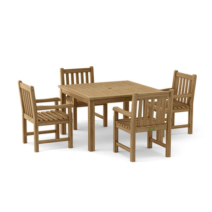 Anderson Teak Windsor Classic Armchair 5-Piece Dining Table Set
