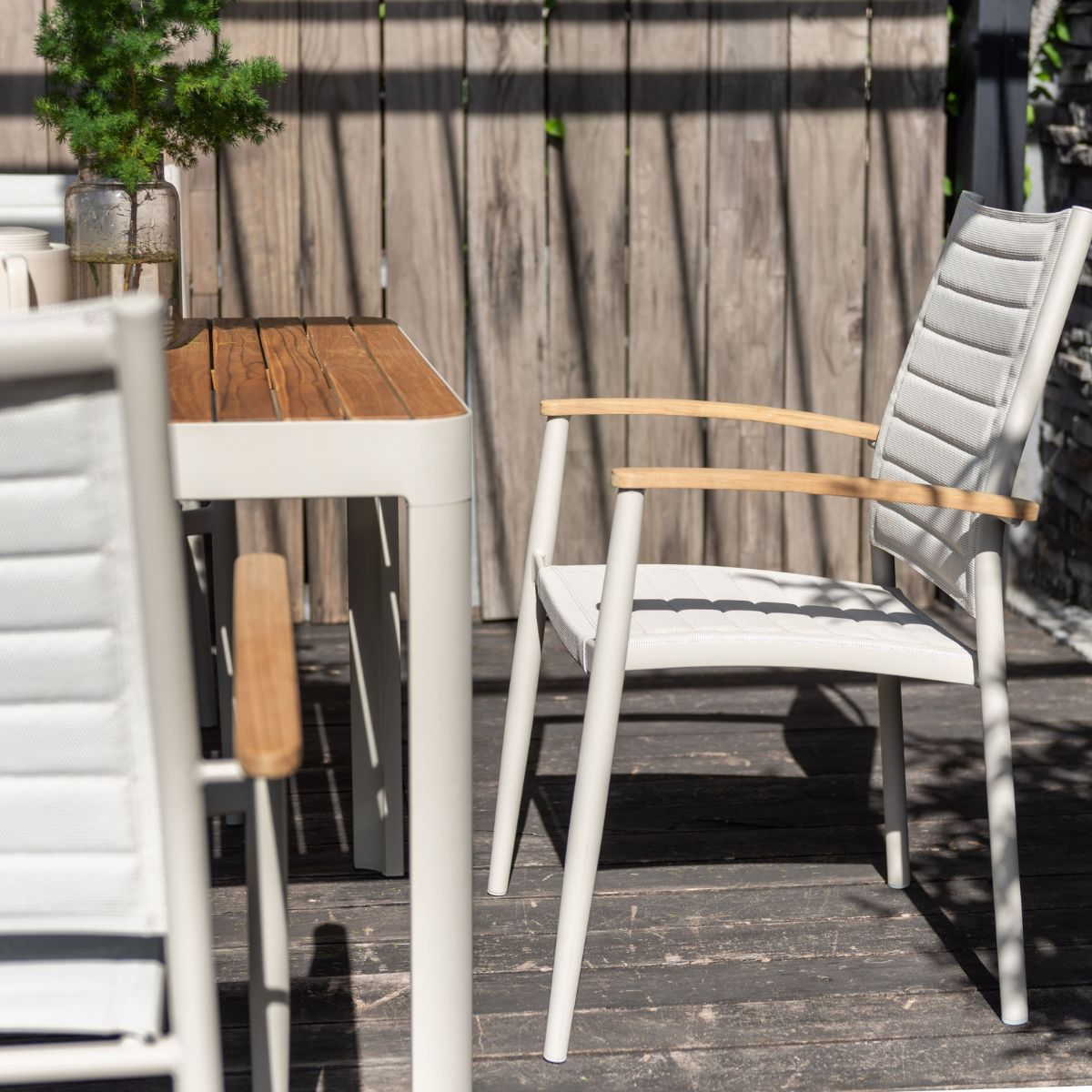 LifestyleGarden Portals Light Stacking Outdoor Dining Armchairs, Set of 2