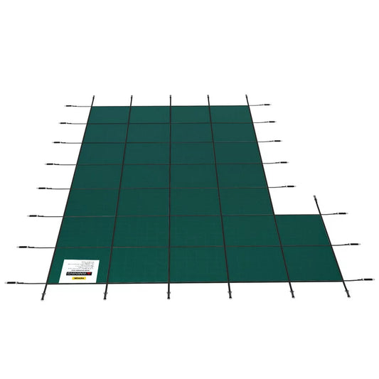Merlin 25MTGR 16x32ft Rectangle 4x8ft Right 1ft Off Smartmesh Safety In Ground Swimming Pool Cover | Green | 25MTGR