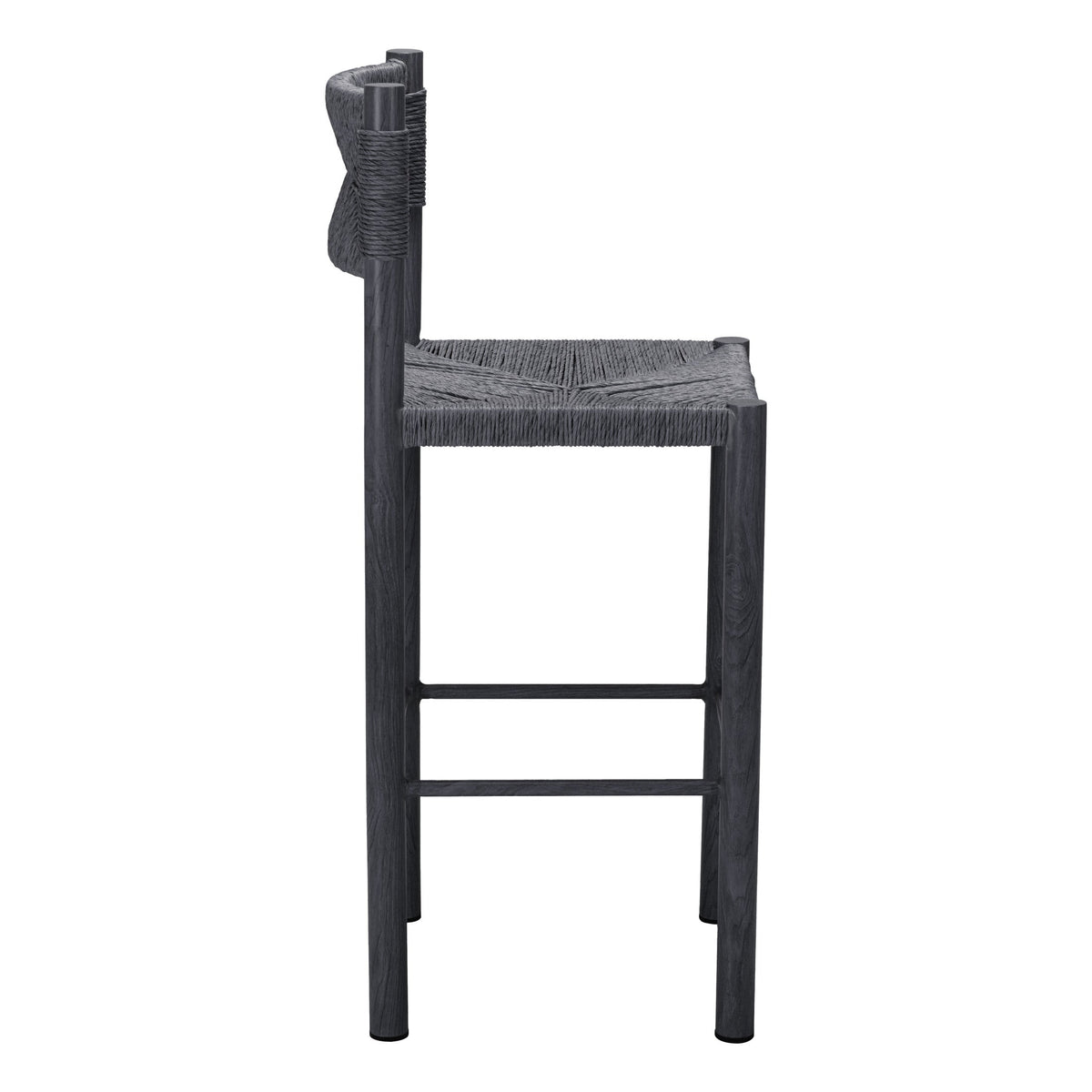 Iska Outdoor Patio Barstool, Set of 2, Black
