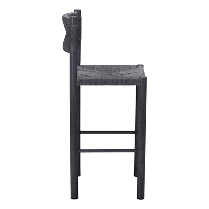Iska Outdoor Patio Barstool, Set of 2, Black
