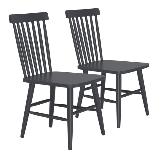 Zeilen Outdoor Patio Dining Chair, Set of 2, Black