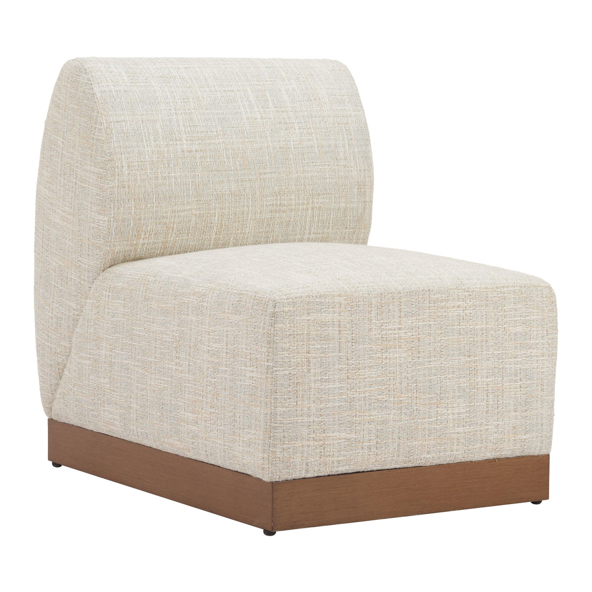 Christy Outdoor Patio Armless Chair, Beige