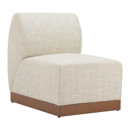 Christy Outdoor Patio Armless Chair, Beige